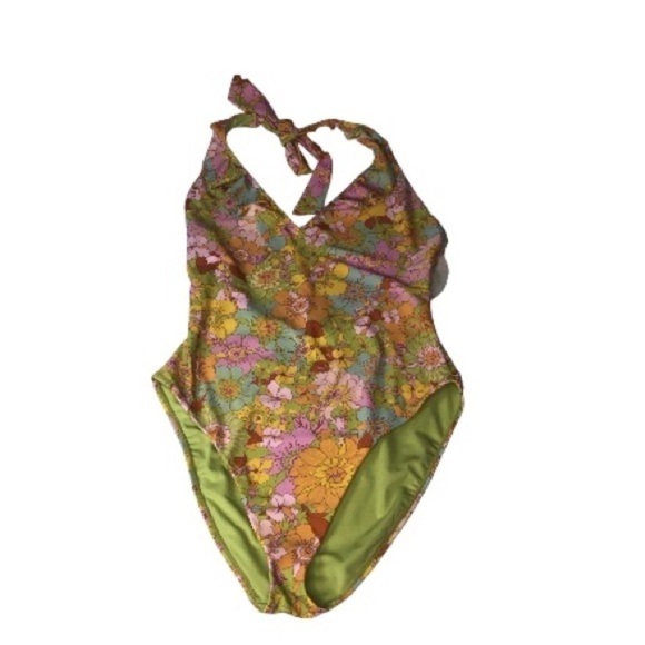 Show Me Your Mumu Cape Cod One Piece Swimsuit in Groovy Blooms Size XLarge. - Picture 1 of 11